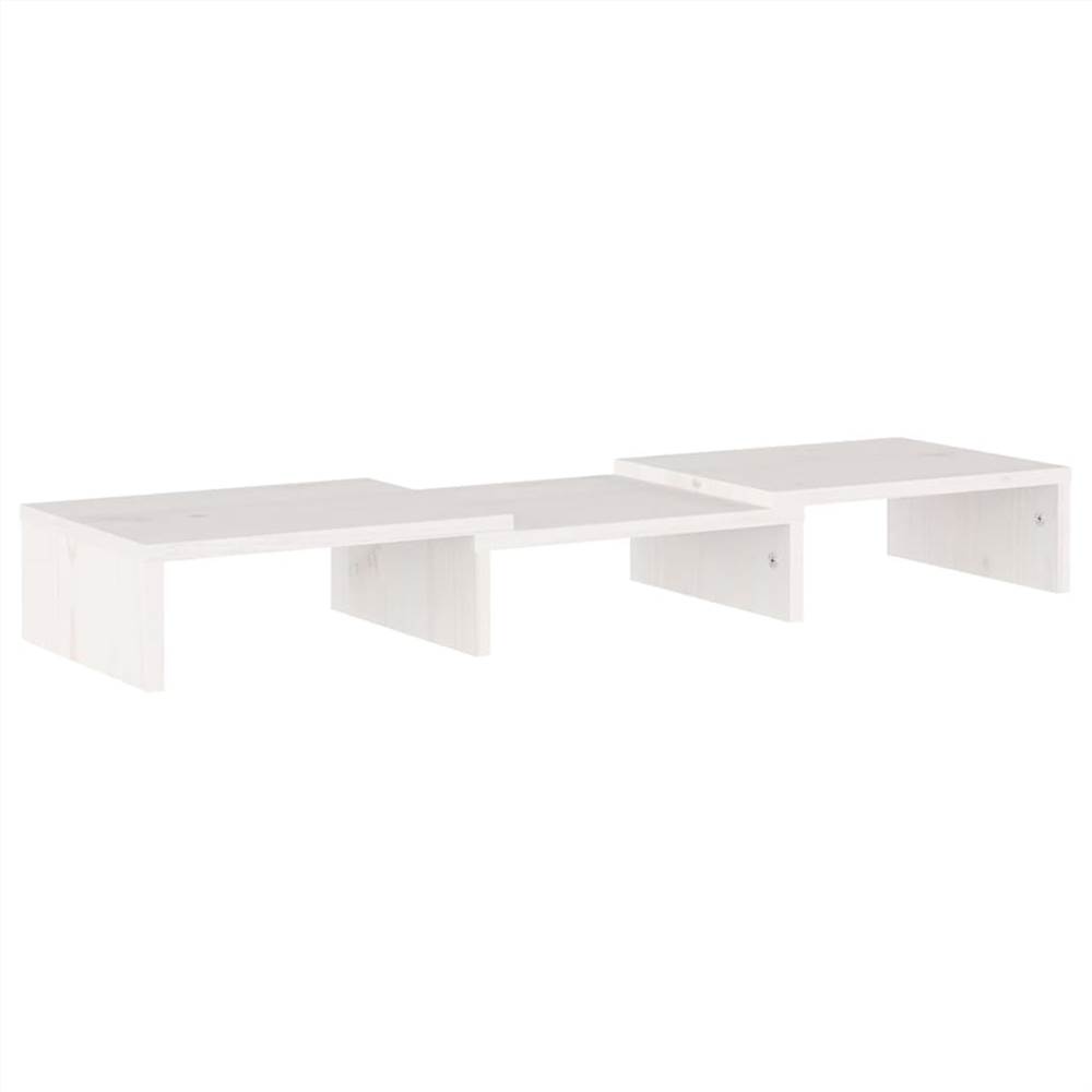 Monitor Stand White 60x24x10.5 Cm Solid Wood Pine 15 Monitor Stand White 60x24x10.5 cm Solid Wood Pine