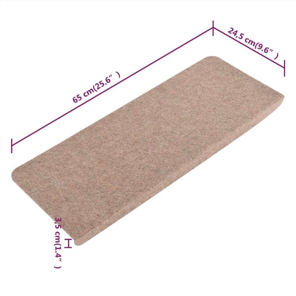 Self-adhesive Stair Mats 15 pcs 65x28 cm Beige