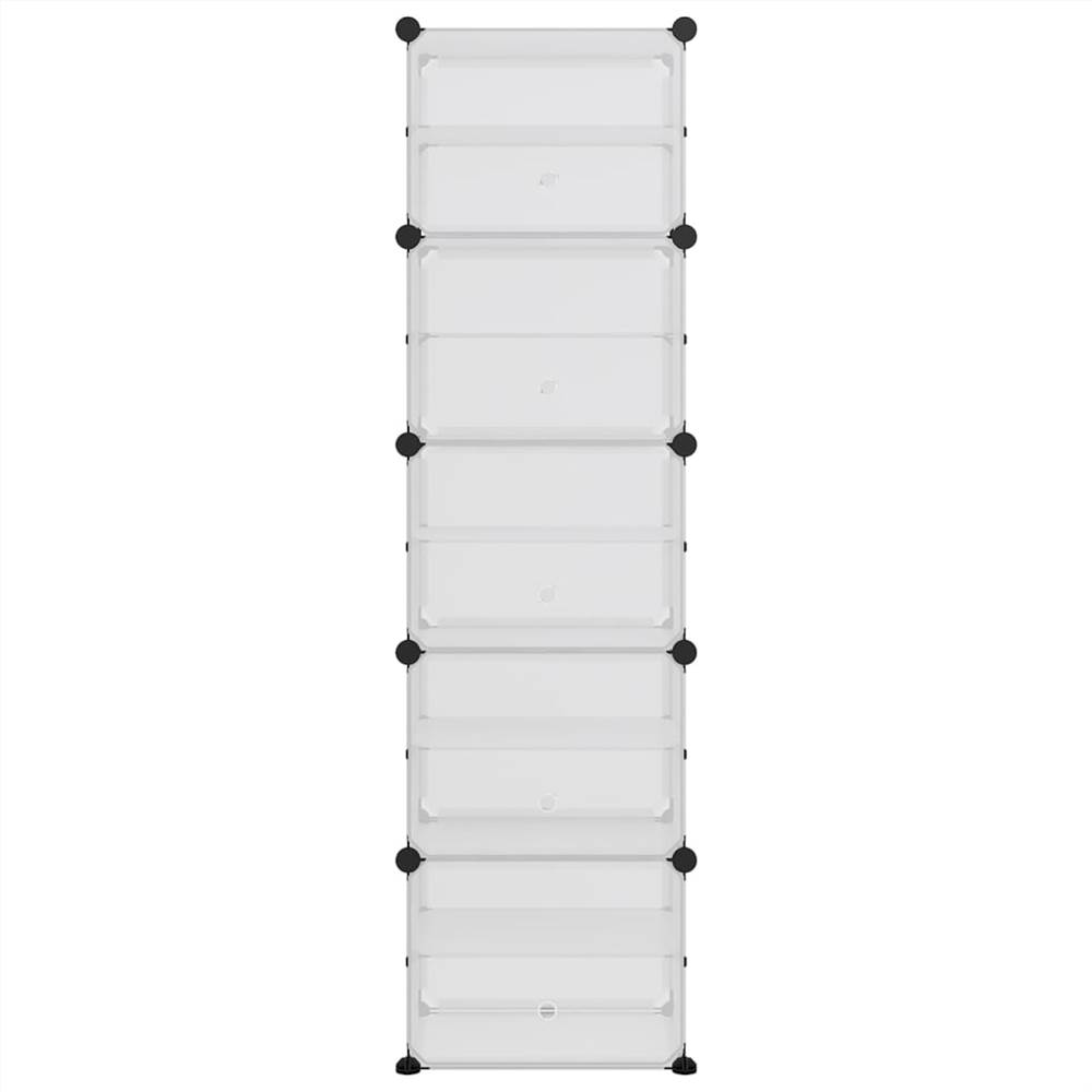 Shoe Rack Transparent 44x31.5x153.5 Cm PP 14 Shoe Rack Transparent 44x31.5x153.5 cm PP
