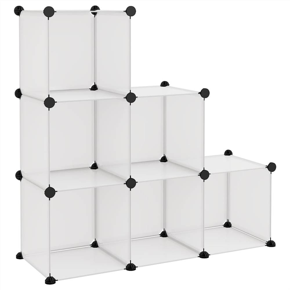 Storage Cube Organiser with 6 Cubes Transparent PP