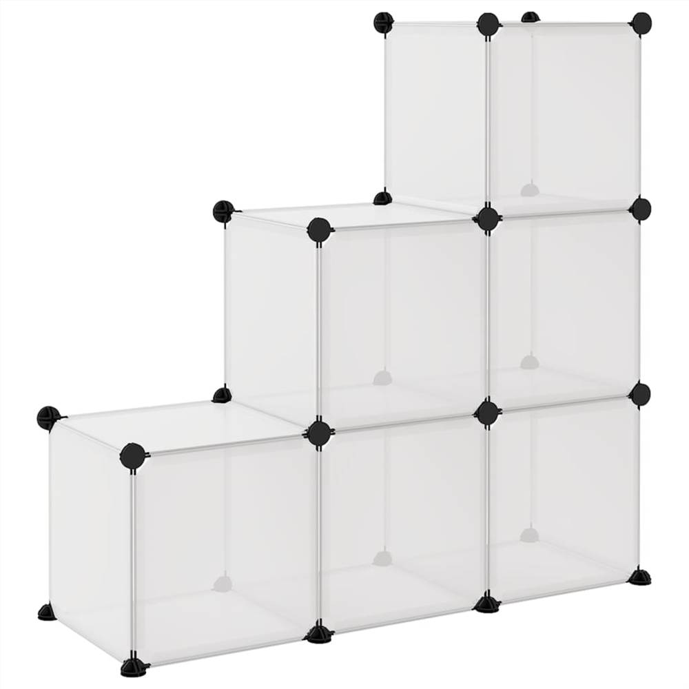 Storage Cube Organiser with 6 Cubes Transparent PP