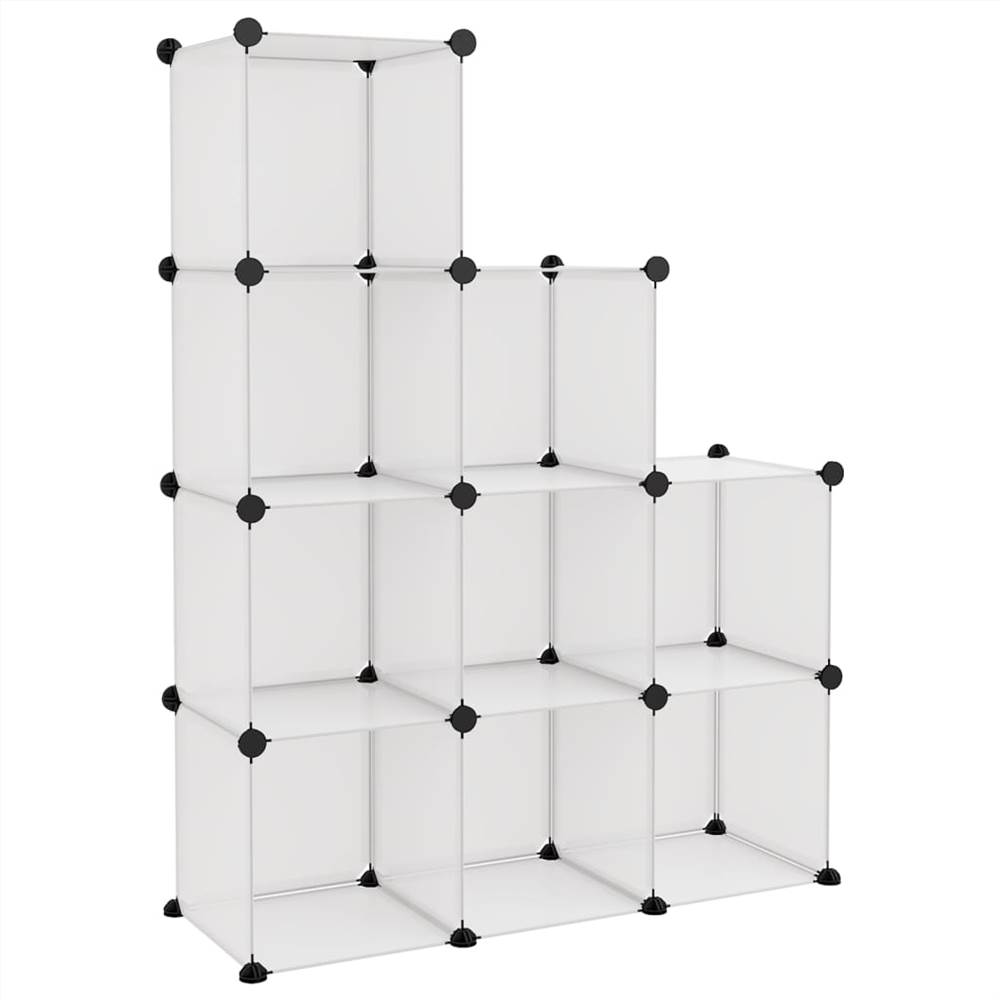 Storage Cube Organiser with 9 Cubes Transparent PP