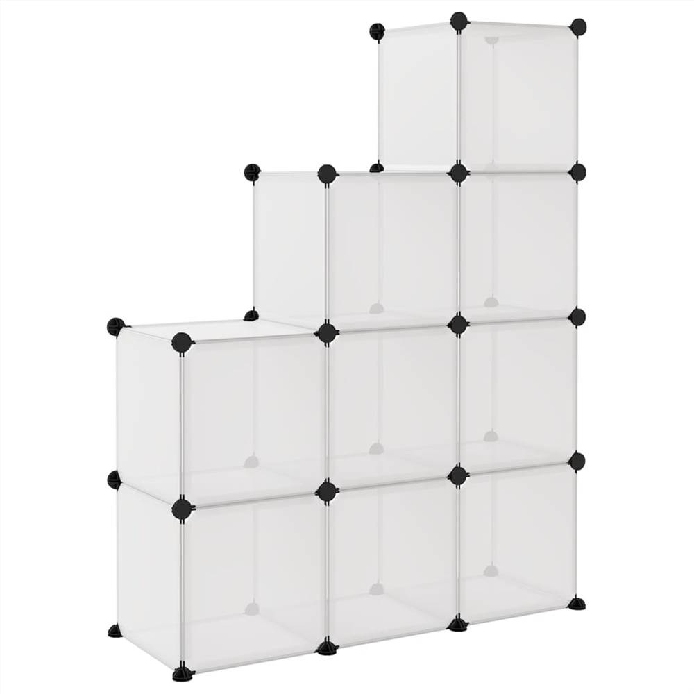 Storage Cube Organiser with 9 Cubes Transparent PP