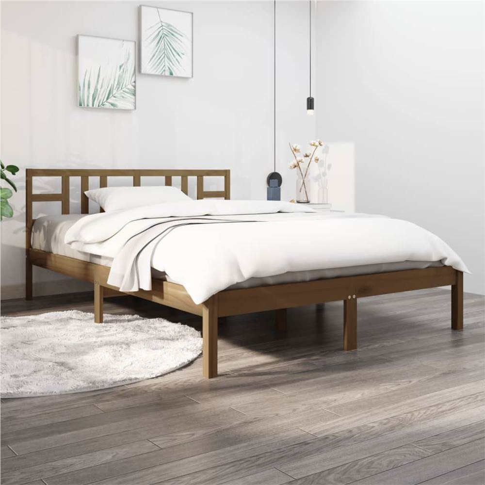 

Bed Frame Honey Brown Solid Wood 120x200 cm