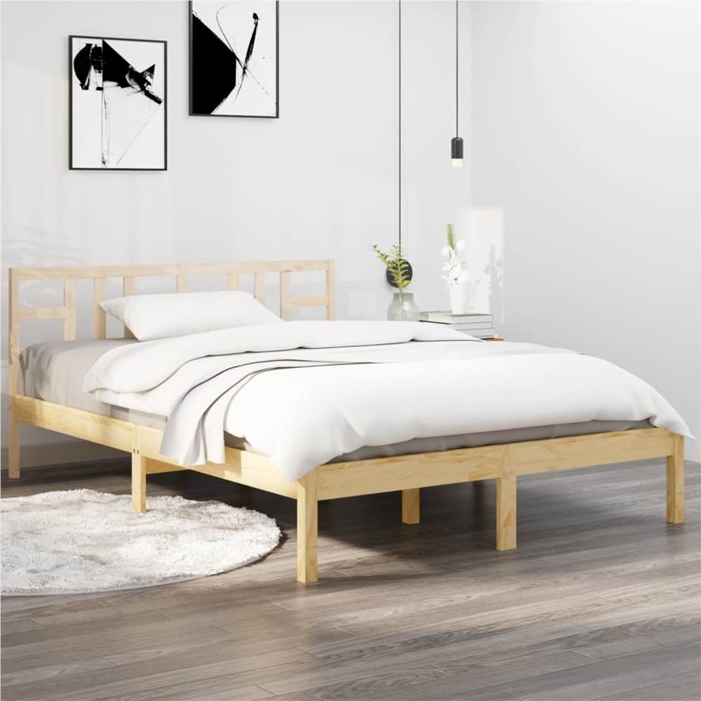 

Bed Frame Solid Wood 150x200 cm 5FT King Size