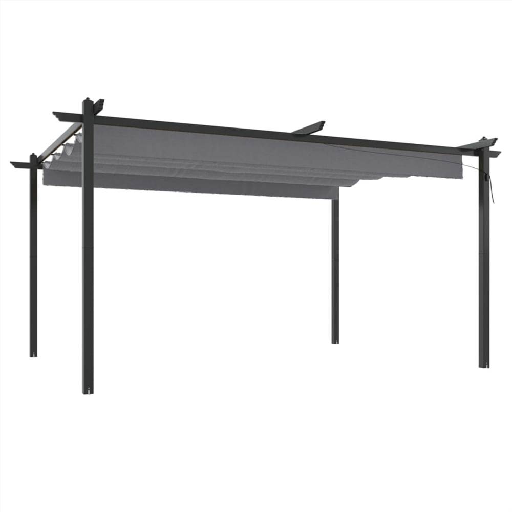Garden Gazebo with Retractable Roof 4x3 m Anthracite