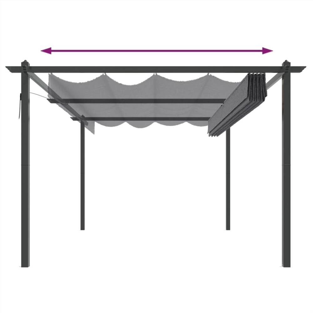 Garden Gazebo with Retractable Roof 4x3 m Anthracite