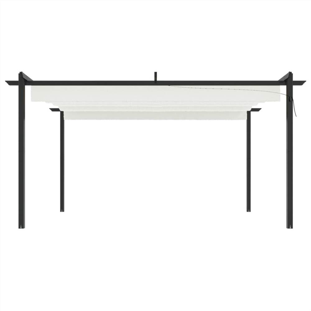 Garden Gazebo with Retractable Roof 4x3 m Cream