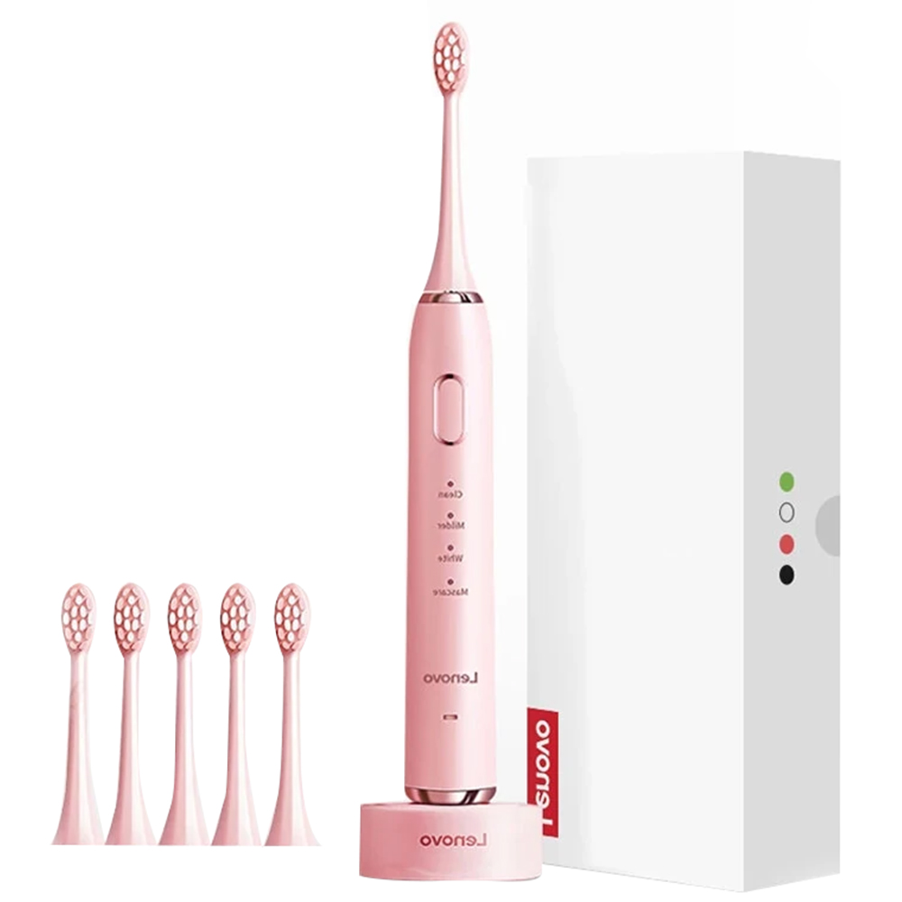 Lenovo B002 Electric Toothbrush USB Charging Waterproof Removing Dental Plaque, Teeth Sonic, 12 Cleaning Modes - Pink