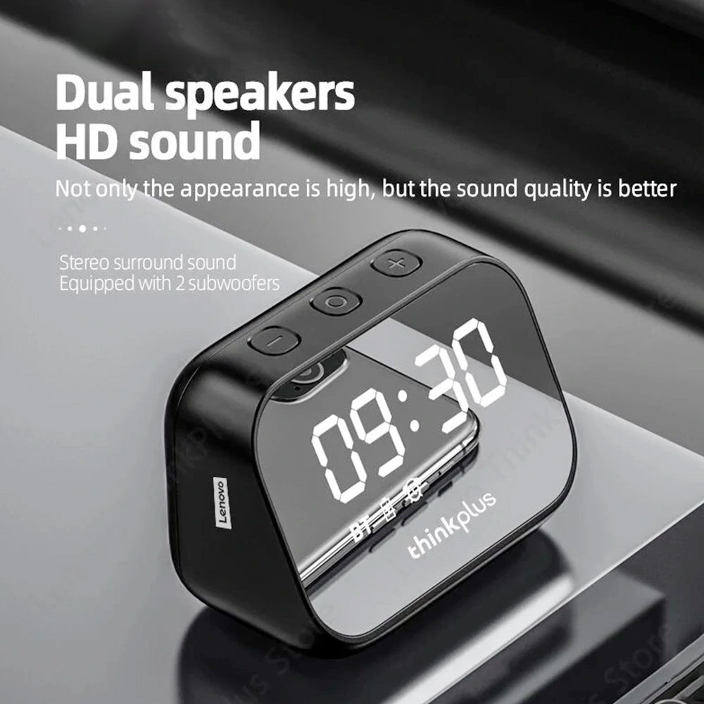 Lenovo TS13 Desktop Speaker Alarm Clock Black