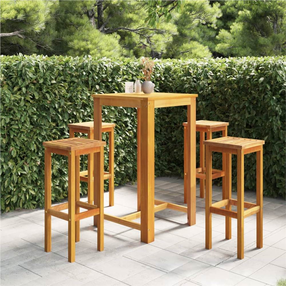 

5 Piece Garden Bar Set Solid Acacia Wood