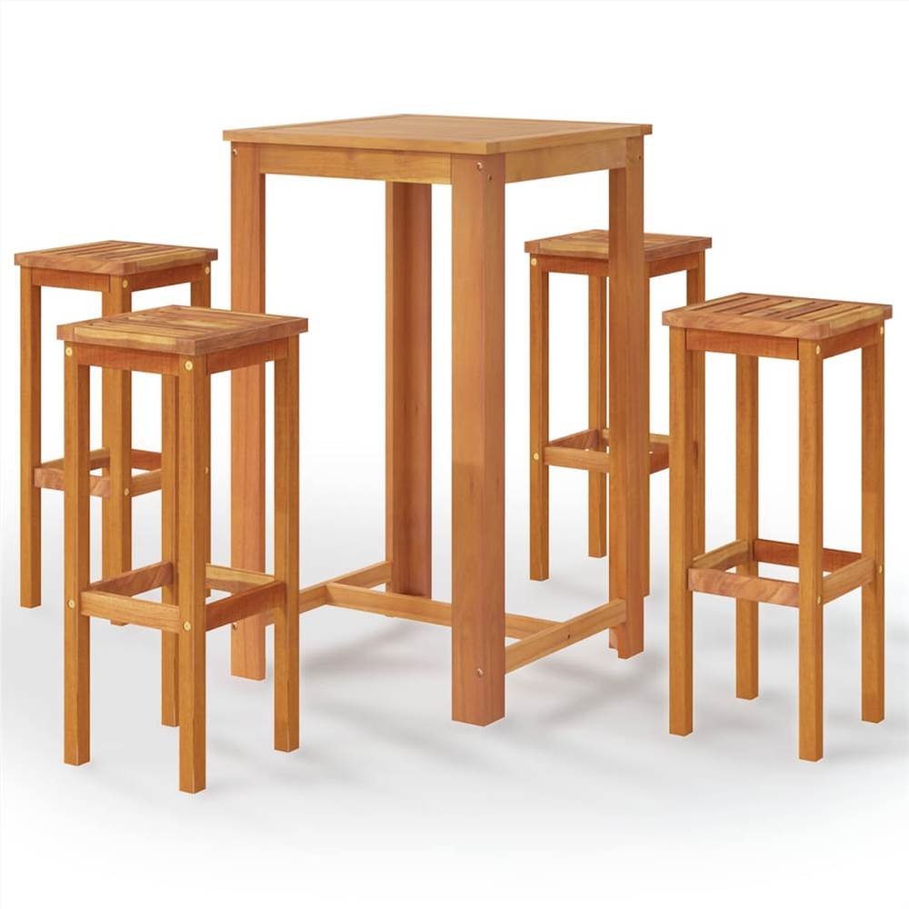 5 Piece Garden Bar Set Solid Acacia Wood