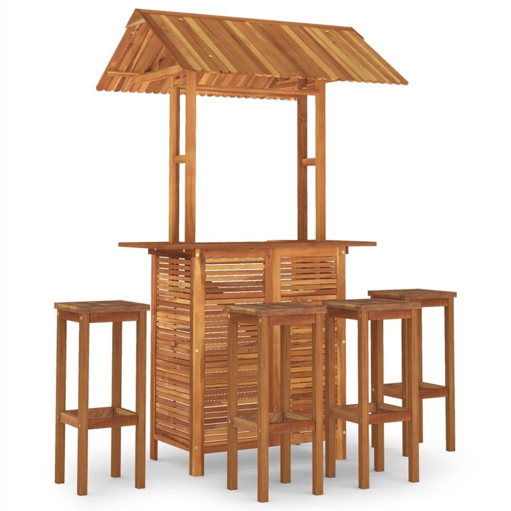 5 Piece Garden Bar Set Solid Wood Acacia