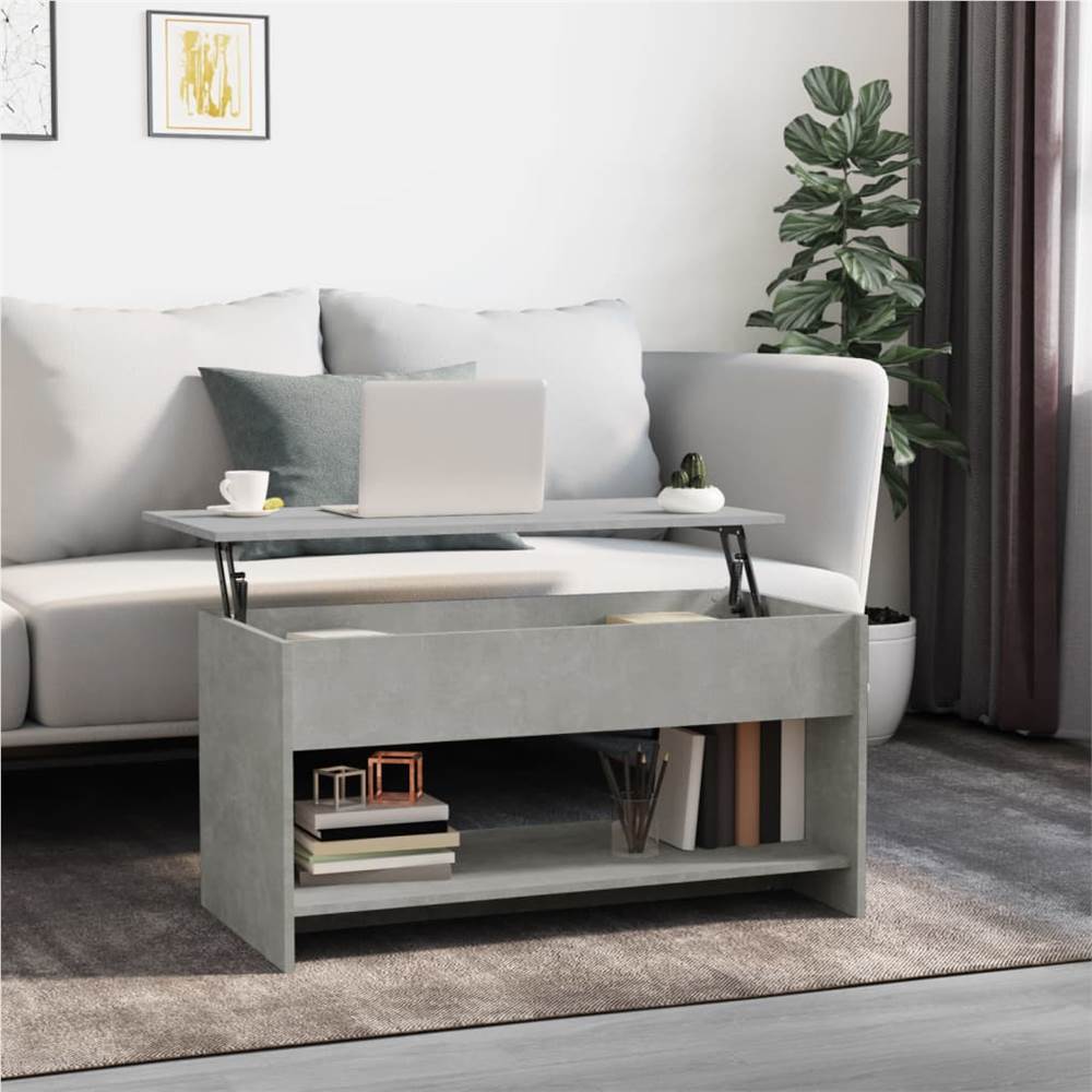 

809651 Coffee Table Concrete Grey 102x50x52,5 cm Engineered Wood