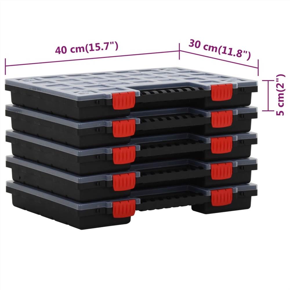 Assortment Boxes 10 pcs 40x30x5 cm Polypropylene
