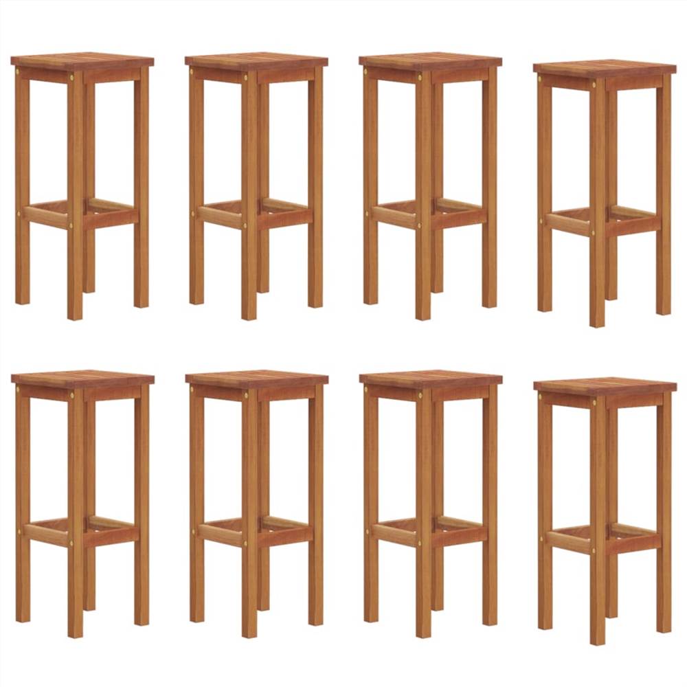 Bar Stools 8 pcs Solid Wood Acacia