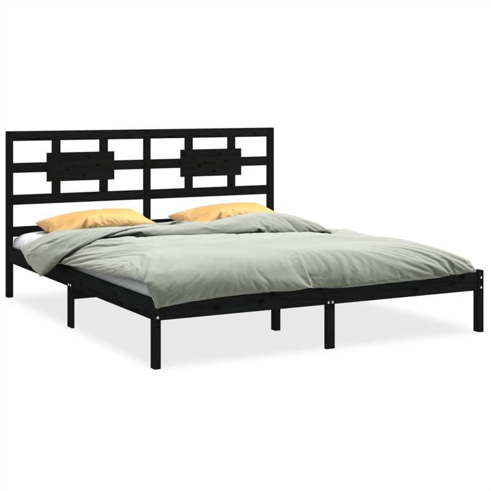 Bed Frame Black Solid Wood 160x200 Cm 7 Bed Frame Black Solid Wood 160x200 cm