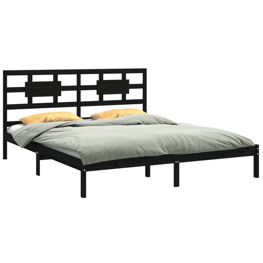 Bed Frame Black Solid Wood 160x200 Cm 8 Bed Frame Black Solid Wood 160x200 cm