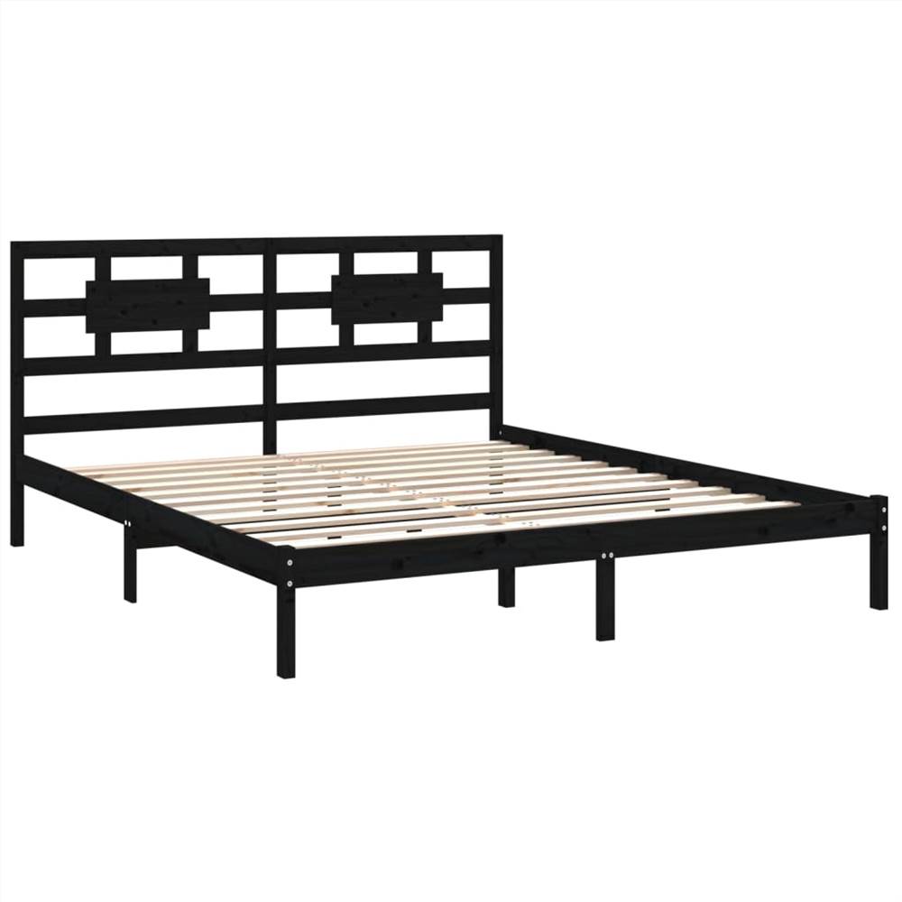 Bed Frame Black Solid Wood 160x200 Cm 9 Bed Frame Black Solid Wood 160x200 cm