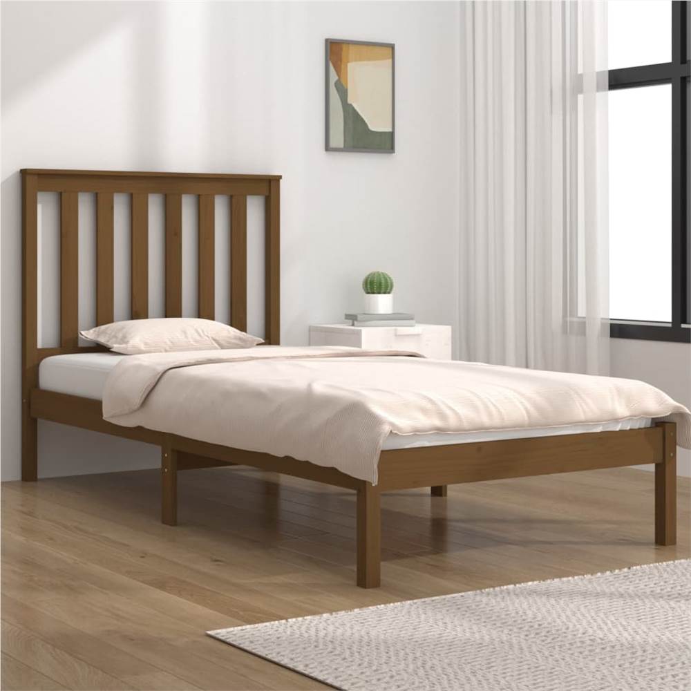 

Bed Frame Honey Brown Solid Wood Pine 100x200 cm