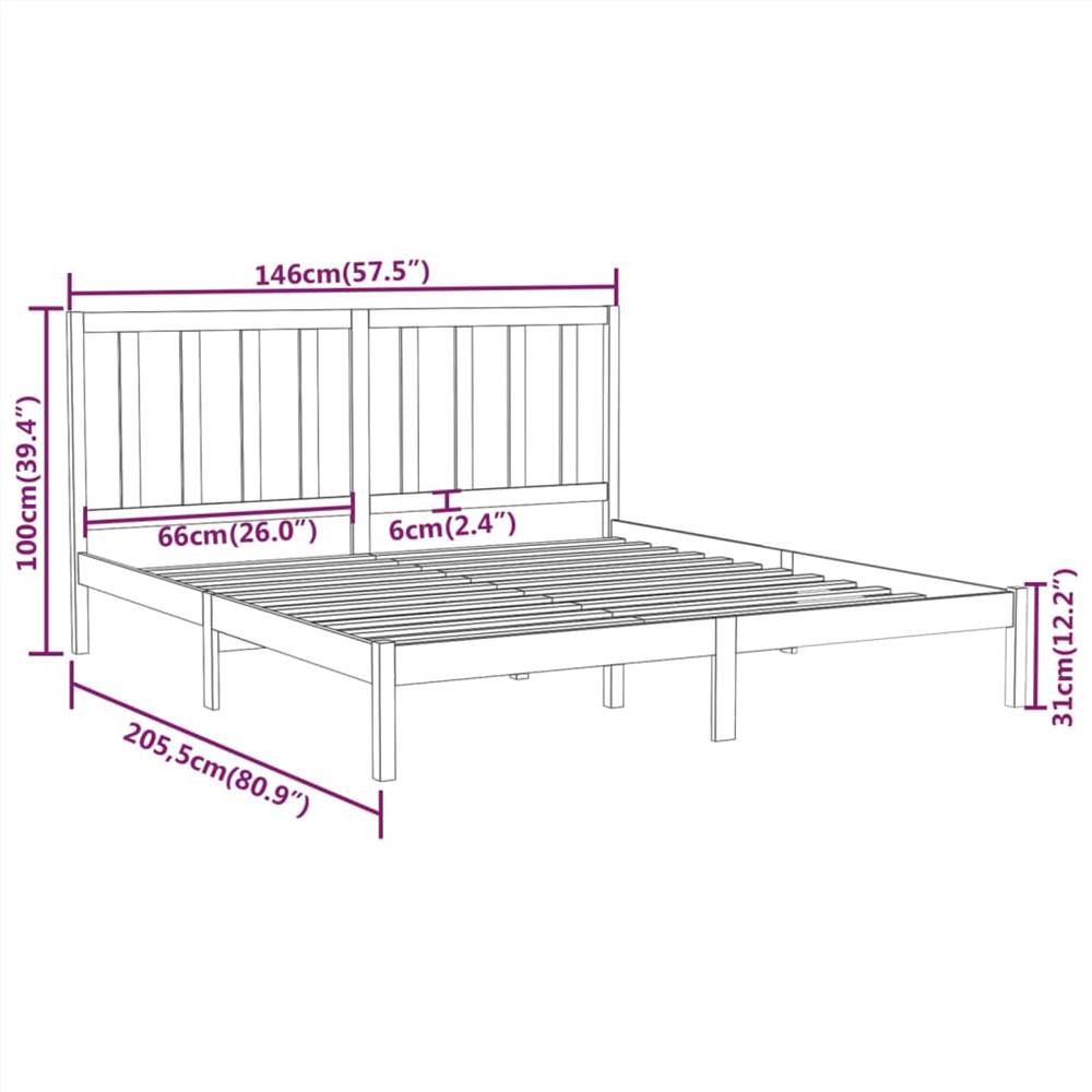 Bed Frame Solid Wood 140x200 cm