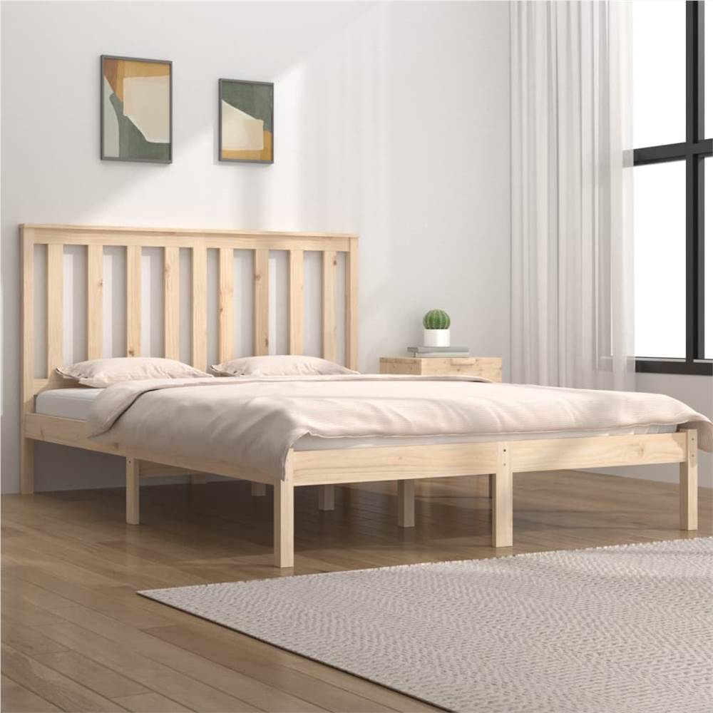 

Bed Frame Solid Wood Pine 150x200 cm 5FT King Size