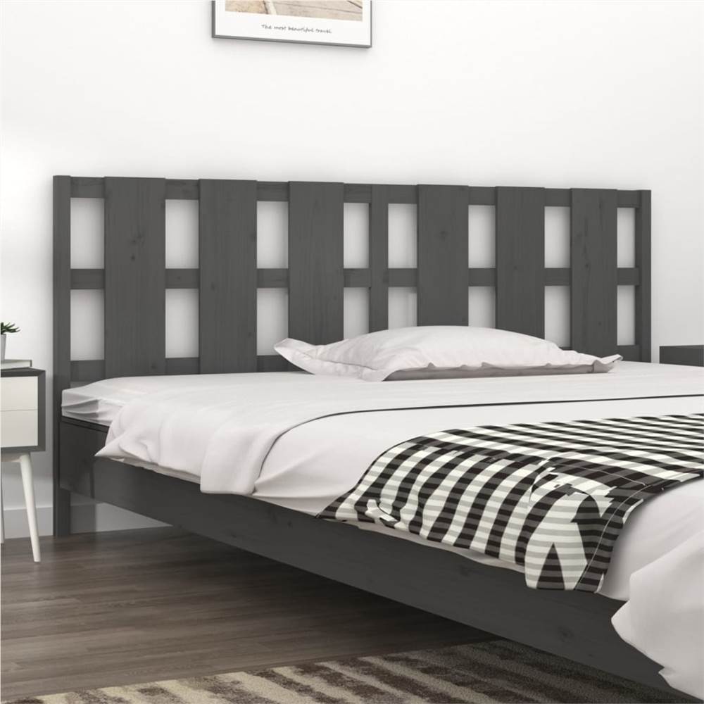 

Bed Headboard Grey 205.5x4x100 cm Solid Wood Pine