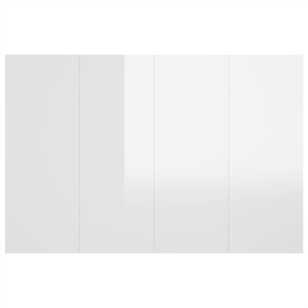 Bed Headboard with High Gloss White Engineered Wood