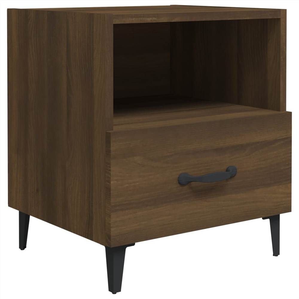 Bedside Cabinet Brown Oak Engineered Wood