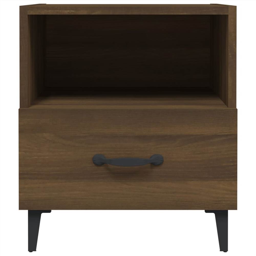 Bedside Cabinet Brown Oak Engineered Wood