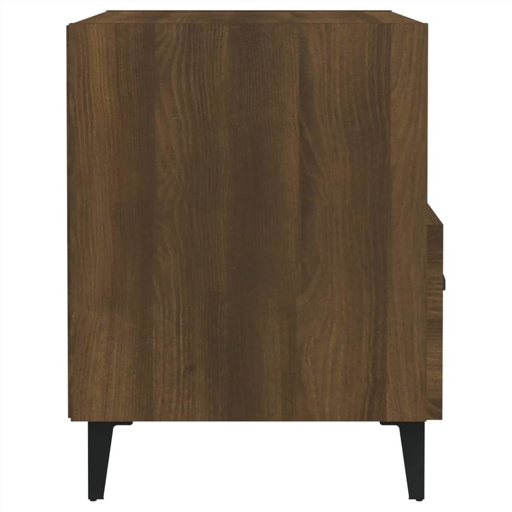 Bedside Cabinet Brown Oak Engineered Wood