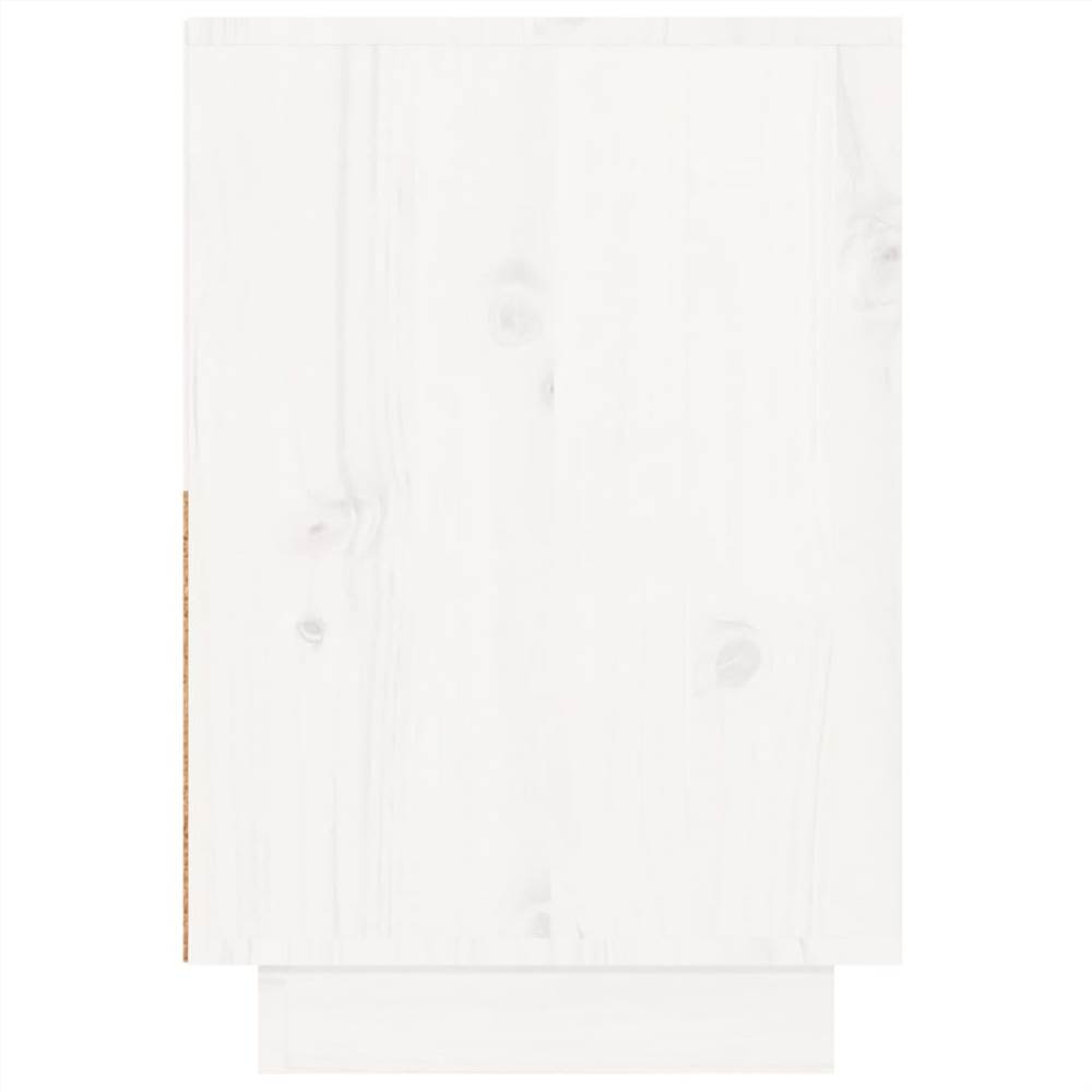 Bedside Cabinet White 60x34x51 cm Solid Wood Pine