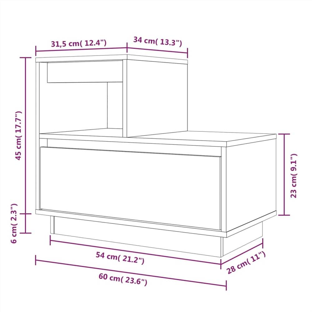 Bedside Cabinets 2 pcs 60x34x51 cm Solid Wood Pine