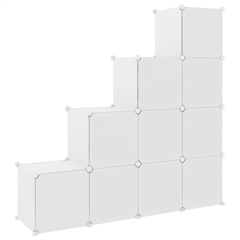Cube Storage for Kids with 10 Cubes White PP