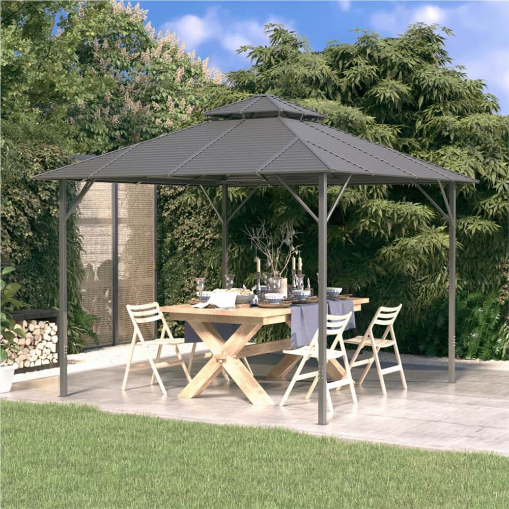 Gazebo with Double Roof 3x3 m Anthracite
