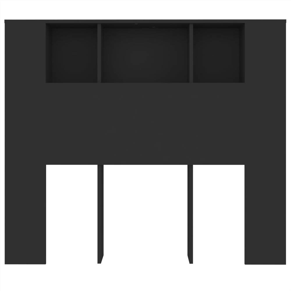 Headboard Cabinet Black 120x18.5x104.5 cm