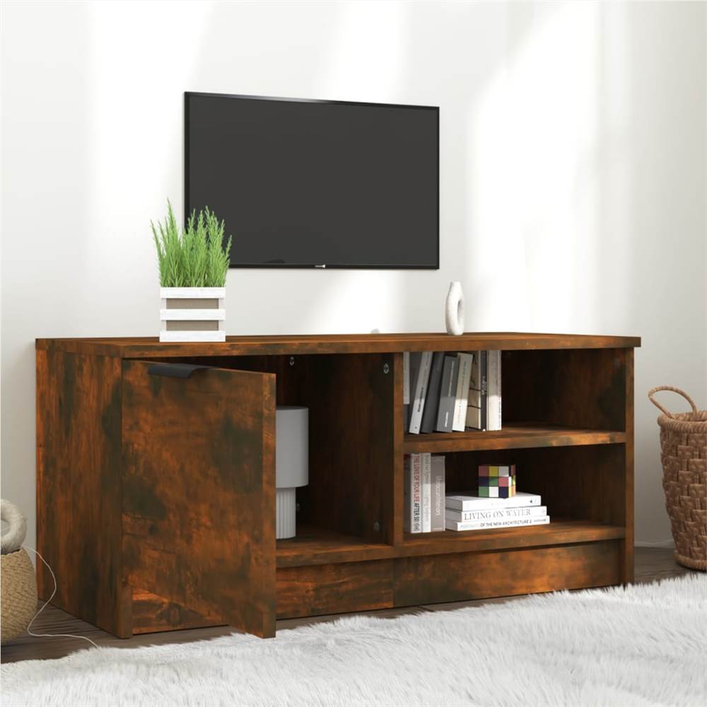 TV Cabinet Smoked Oak 80x35x36.5 Cm Engineered Wood 8 TV Cabinet Smoked Oak 80x35x36.5 cm Engineered Wood