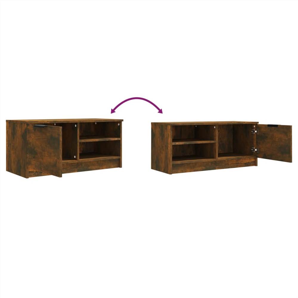 TV Cabinet Smoked Oak 80x35x36.5 Cm Engineered Wood 13 TV Cabinet Smoked Oak 80x35x36.5 cm Engineered Wood