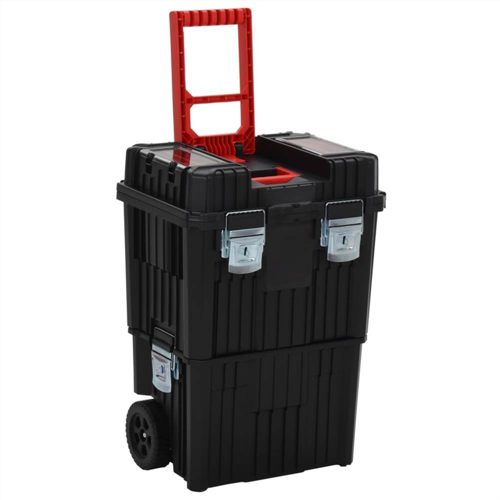 Toolbox Trolley Black and Red Polypropylene