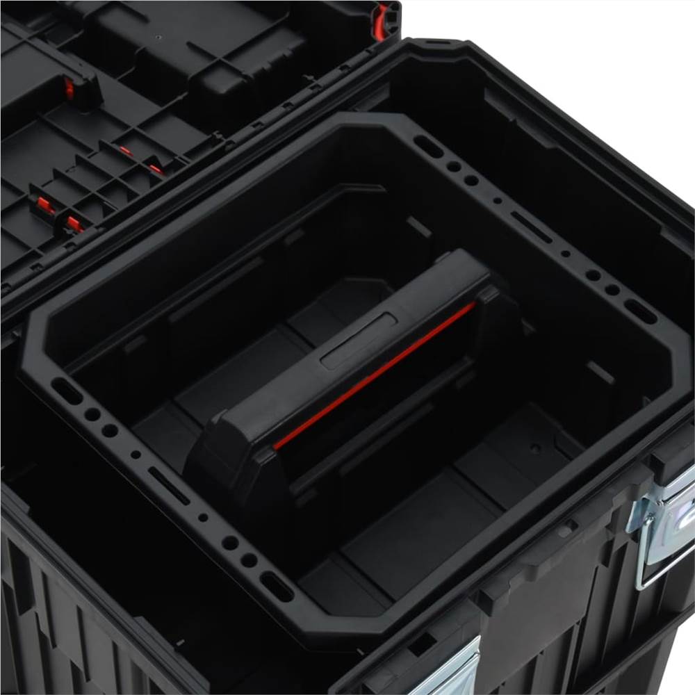 Toolbox Trolley Black and Red Polypropylene