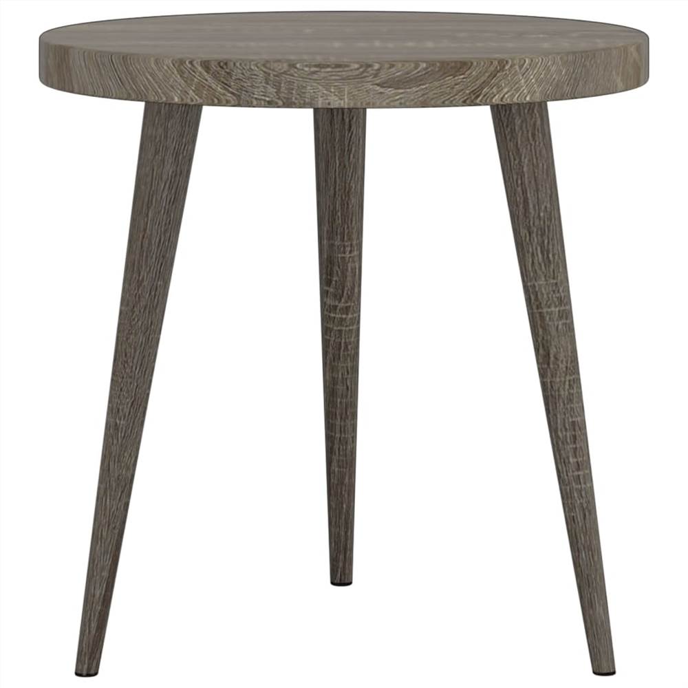 3 Piece Side Table Set Grey MDF and Iron