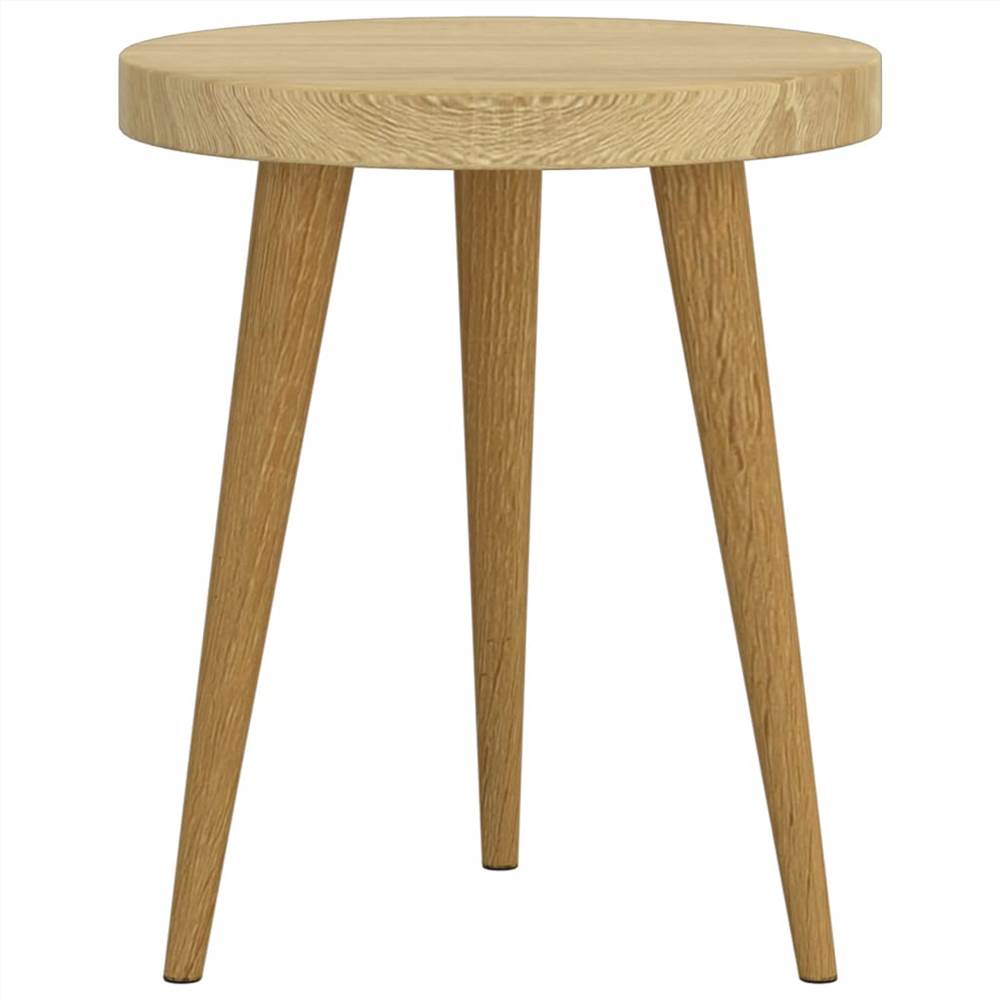 3 Piece Side Table Set Light Brown MDF and Iron