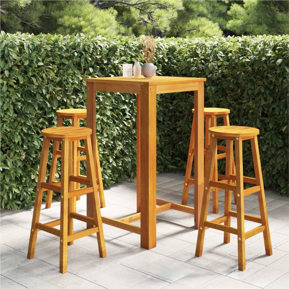 

5 Piece Garden Bar Set Solid Acacia Wood