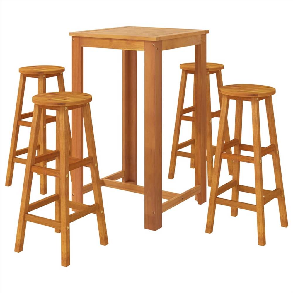 5 Piece Garden Bar Set Solid Acacia Wood