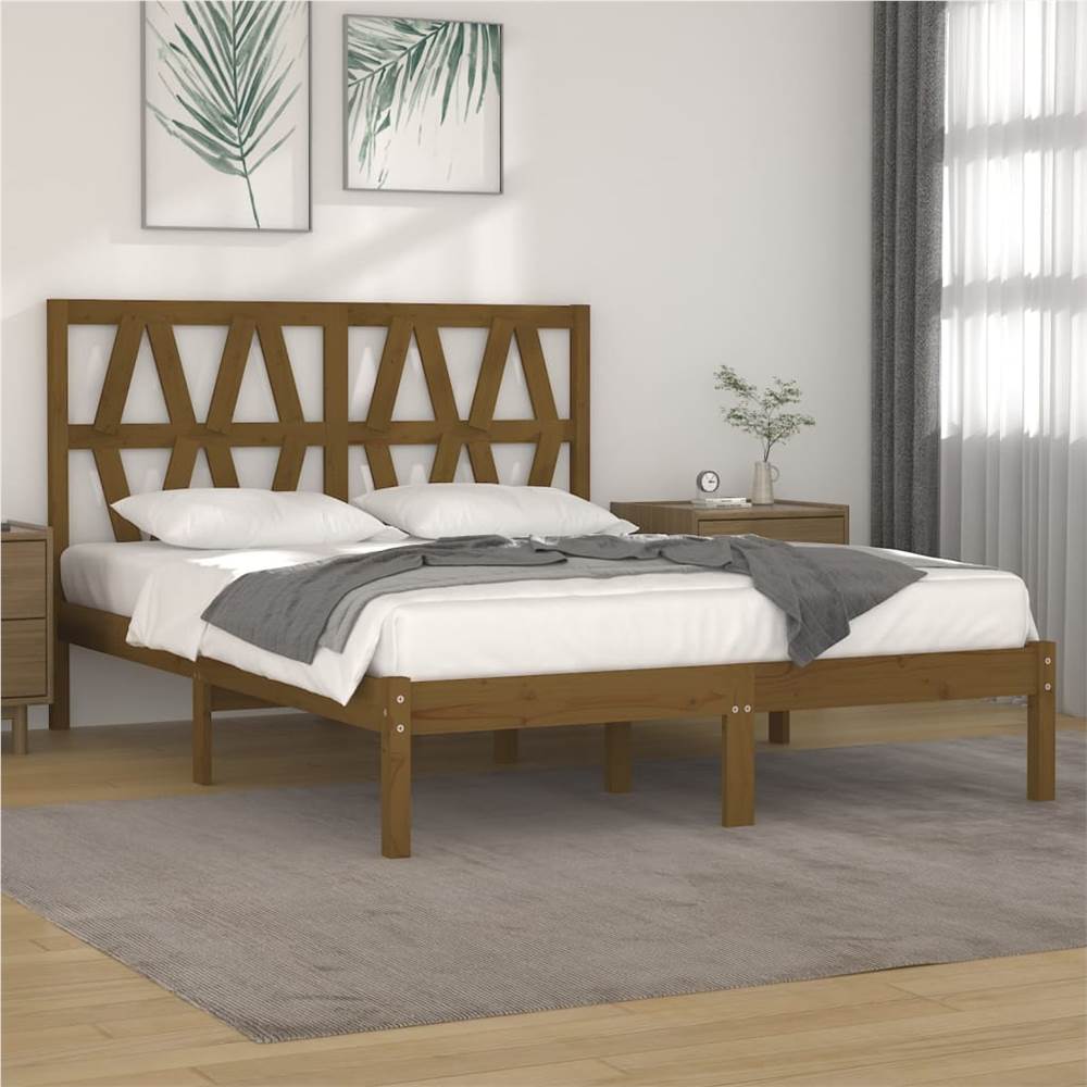 

Bed Frame Honey Brown Solid Wood Pine 140x190 cm
