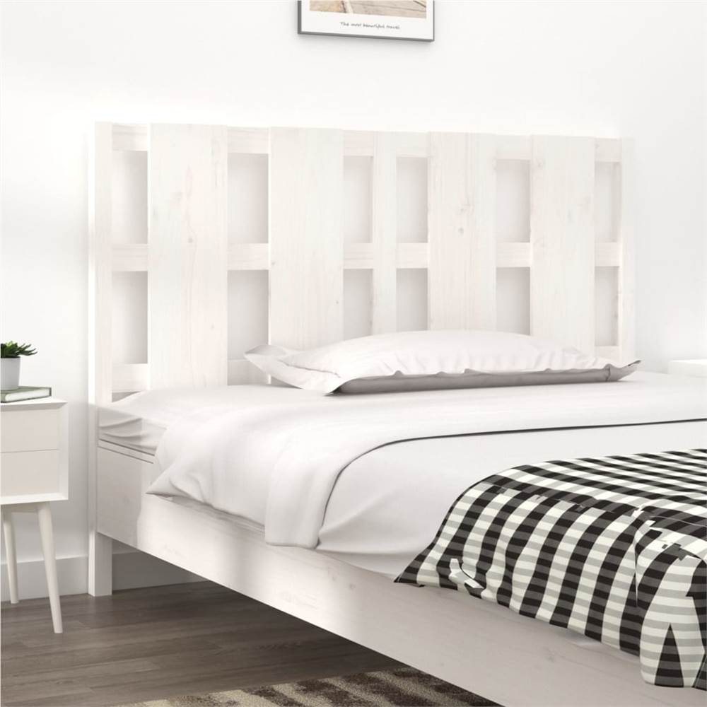 Bed Headboard White 140.5x4x100 cm Solid Wood Pine