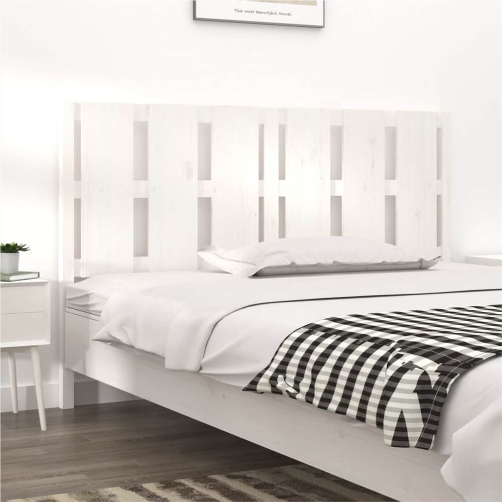 Bed Headboard White 155.5x4x100 cm Solid Wood Pine