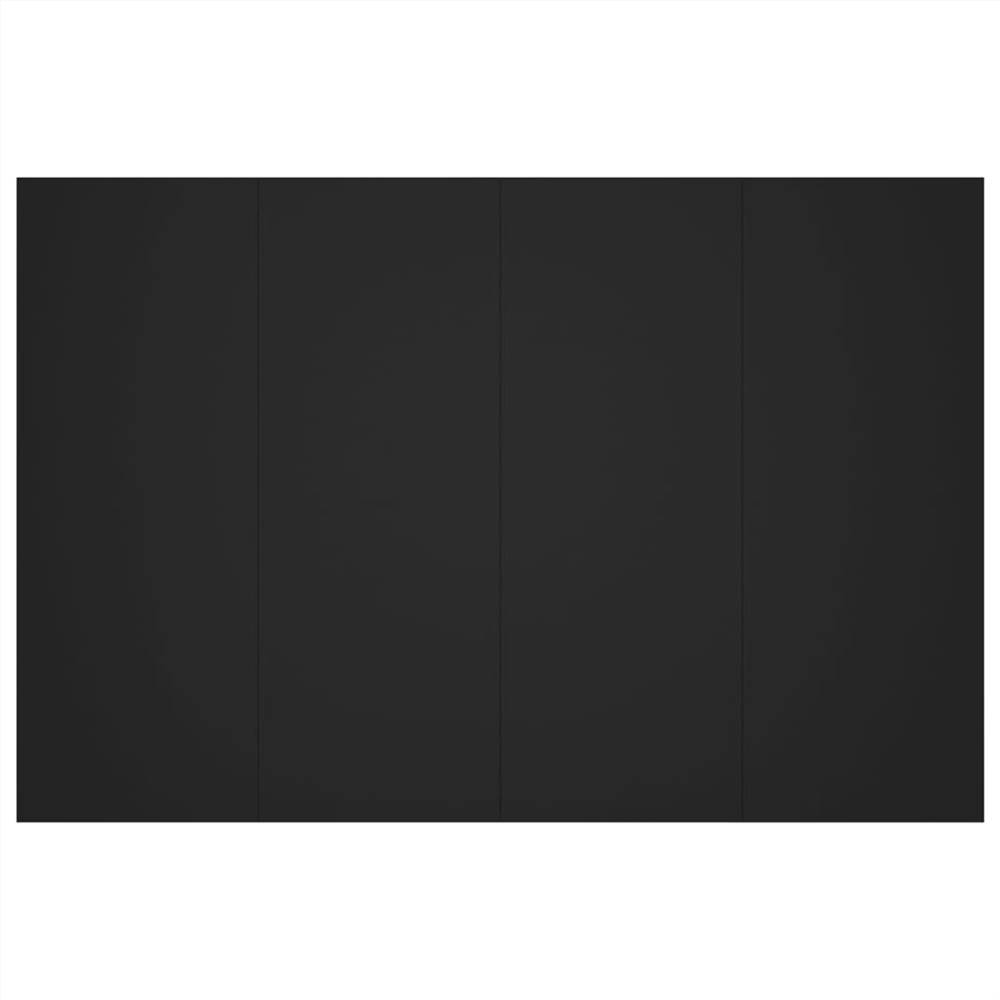 Bed Headboard with Cabinets Black Engineered Wood