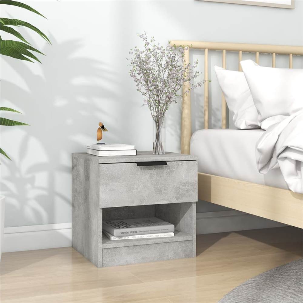 

Bedside Cabinet Concrete Grey Engineered Wood