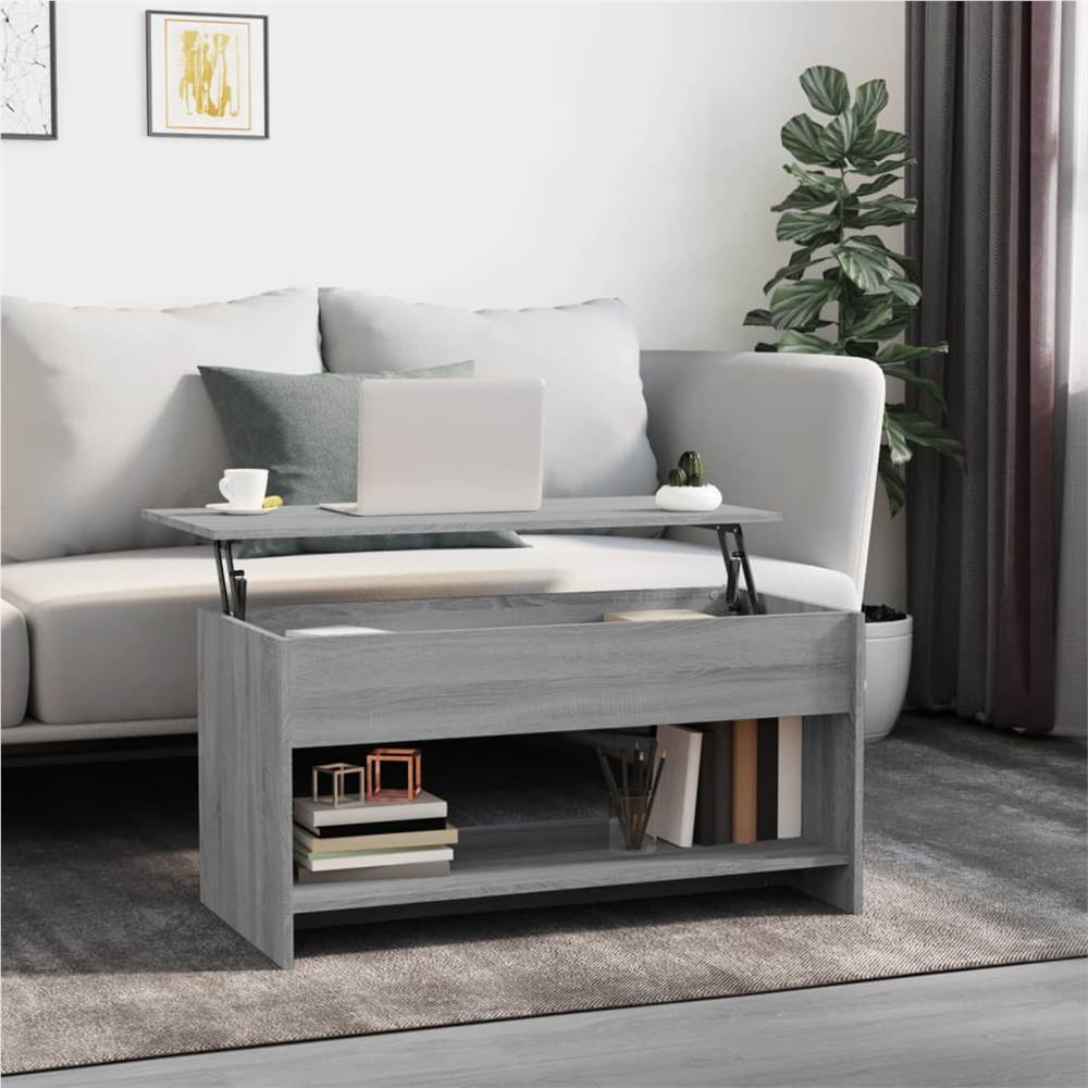 Coffee Table Grey Sonoma 102x50x52.5 cm Engineered Wood
